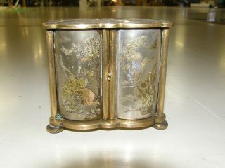 Rare Mathey Tissot 8 Day Brass Boudior Table Clock