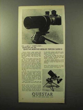 1970 Questar Modified Beseler Topcon D Camera Ad