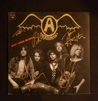 Aerosmith Get Your Wings Signed Lp 1974 Usa 1st Pressing