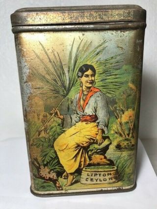 Vintage Lipton Ceylon Tea 1 Lb Tin - Can Neat