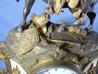 Late 19th Century F.  L.  Hausburg Paris,  8 - Day Striking Mantel Clock Ormolu Bronze 3