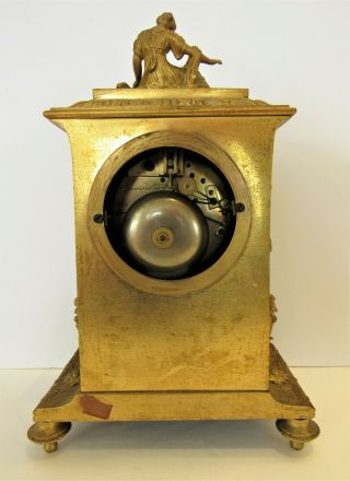 19thC French Bronze Figural Clock Signed Lenoir a Paris w Sevres Inserts 5