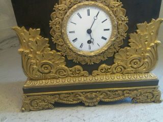 Large Antique French Gilt Brass Mantel Clock 2