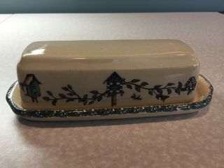 Birdhouse By Home And Garden Party Stoneware Butter Dish 2002