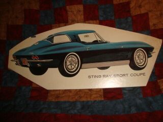 1963 Chevy Corvette Sting Ray Coupe Dealer Cardboard Showroom Cutout / Promo Car