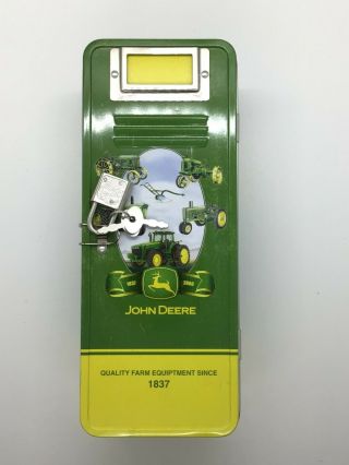 Vintage John Deere Locker Coin Bank With Key,