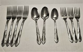 Oneida Wm A Rogers Fenway Dinner Salad Forks Spoons Stainless Flatware