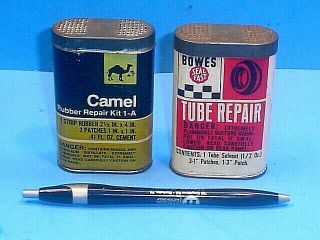 Vintage Camel And Bowes Tire Tube Repair Kit Containers