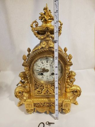 Bigelow,  Kennard & Co,  JAPY FRERES french Mid - 19th C.  Gilt Bronze Clock,  cherubs 3