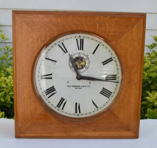 Self Winding Clock Co In Oak Case,  Near Complete & Ready To Wire