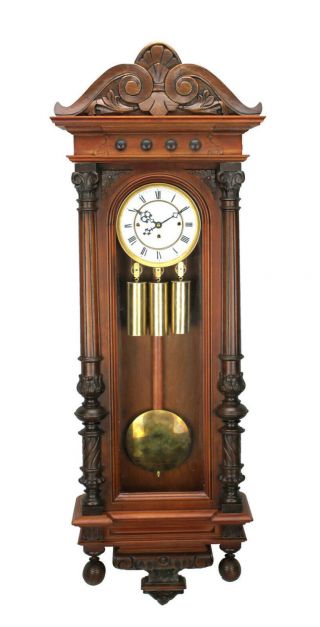 Highly Carved German Gustav Becker Grand Sonnerie 3 Wt Vienna Regulator Clock