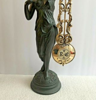 Bronze Citizens Quartz Mantle Figural Woman ' s Clock 2