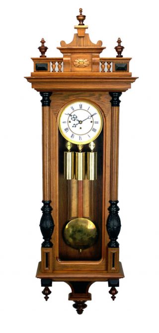 52 " German Gustav Becker Grand Sonnerie 3 Weight Vienna Regulator Wall Clock