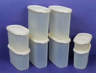 Vintage Tupperware Set Of 8 Plastic Container With Lids Pale Pink Pre - Owned