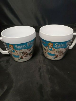 Vintage Swiss Miss Hot Cocoa Mug Coffee Cup Insulated West Bend Thermo - Serv