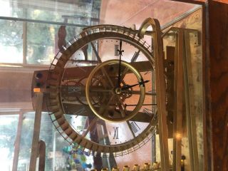 French Style Solid Rosewood Base 8 Day Waterwheel Industrial Ball Bearing Clock 2