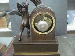 VINTAGE Picnot Pere A Paris French Empire Ormolu Bronze Cherub Clock 4
