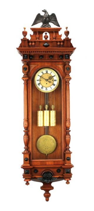 58 " German Gustav Becker Grand Sonnerie 3 Weight Vienna Regulator Wall Clock