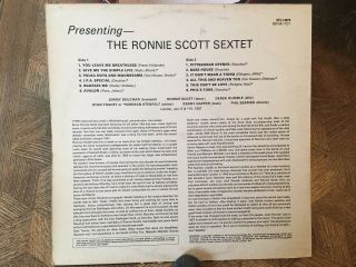 RONNIE SCOTT - Presenting the Sextet FONTANA 13079 {nm} w/Deuchar,  Seamen RARE 2