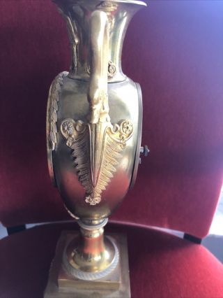 Directoire French gilt bronze vase Swan Neck clock 5