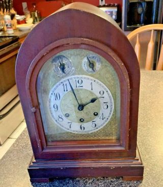 Gustav Becker Brackett Chime Clock 1/4 Hour Chime 14x10x7 Sounds