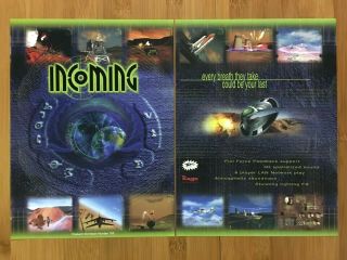 Incoming Pc 1997 Vintage Print Ad/poster Official Video Game Advertisement Rare