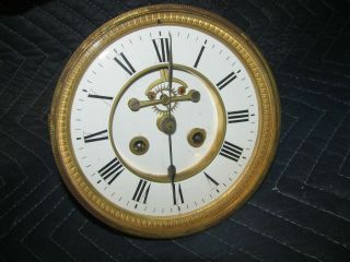 French Mantle Clock Movement With Visible Brocot Escapement Hp & Co