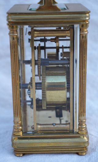 French Alarm Travel Clock Beveled Glass Bronze F Stenn Paris 1900 3