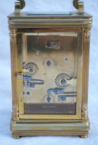 French Alarm Travel Clock Beveled Glass Bronze F Stenn Paris 1900 4
