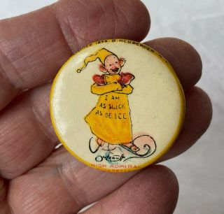 1896 Celluloid,  Yellow Kid,  Admiral Cigarettes,  Solid Back Pinback Button,  No