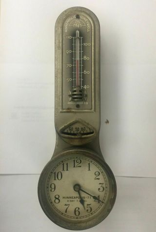 Vintage “the Minneapolis” Honeywell 8 Day 7 Jewel Model 77 Heat Regulator/clock