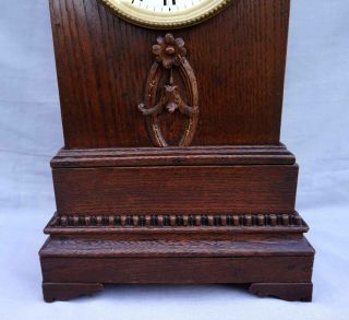 French Mantle Clock 8 Days Movement Wooden Case 19th C 6