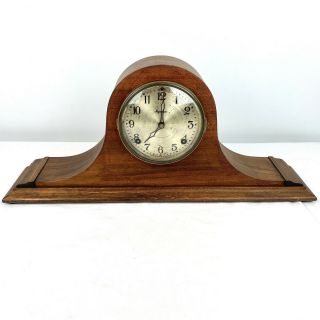Vintage Ingraham Mantle Clock Magic W/ Key & Ticks Chimes