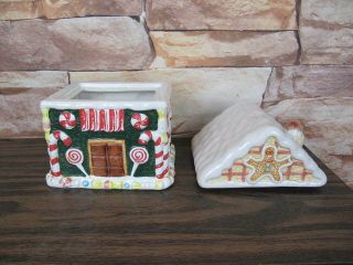 Vintage WORLD BAZAAR INC Ceramic Christmas Gingerbread House Cookie Jar 3