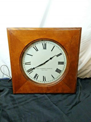 Self Winding Clock Company York - Oak Cased Industrial Clock