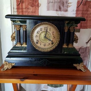 Ingraham " Adrian " Black Mantle Clock