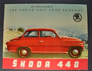 1958 Skoda 440 Sedan Sales Brochure Folder Motokov 58