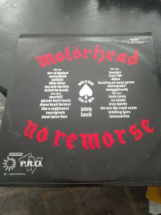 Motorhead No Remorse Leather Cover Vinyl LP w/ signed ticket stub Lemmy Harpos86 2