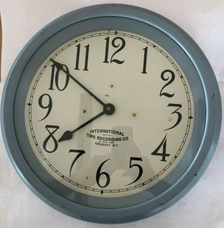 Vintage International Time Recording Co Wall Clock