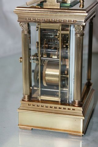 Large fancy repeater carriage clock,  day,  month,  alarm, 6