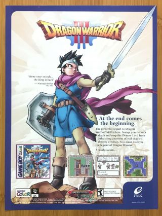Dragon Warrior 3 Game Boy Color 2001 Vintage Print Ad/poster Official Promo Art