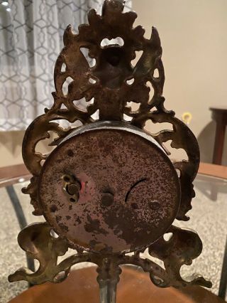 Antique Bronzed Cast Iron Victorian Mantle Clock Ornate Cherub Gargoyles 2