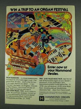 1978 Hammond Organ Ad - Trip To Festival