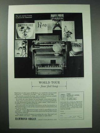 1962 Hammond Organ Ad - World Tour Four Feet Long