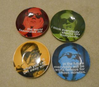 Set Of 4 Andy Warhol Quotes 5.  25 - Inch Appetizer Plates Melamine By Precidio