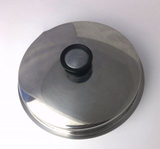 Amway Queen Stainless Steel 10 - 1/8” Skillet Pan Replacement Lid Black Knob
