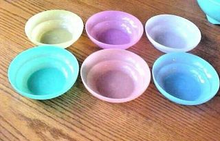 Vintage Tupperware 155 Pastel Cereal Bowls - Set Of 6 Different Colors
