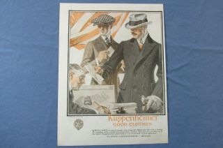 1920 Kuppenheimer Leyendecker Ad Two Well Dressed Men Voting At Ballot Box