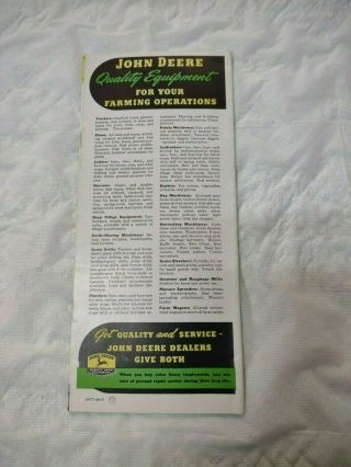 1949 John Deere 2 & 4 Row Tractor Corn Planters Sales Brochure 16 Pages 2