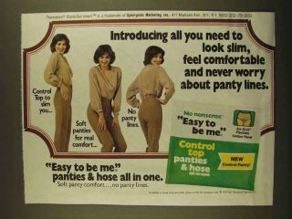 1979 No Nonsense Easy To Be Me Panties & Hose Ad